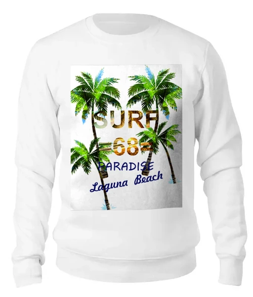 Заказать свитшот в Москве. Женский свитшот хлопковый SURF 68 от сергей дудников - готовые дизайны и нанесение принтов.