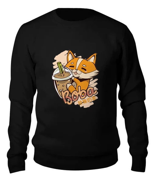 Заказать свитшот в Москве. Женский свитшот хлопковый Corgi Boba от Павел Павел - готовые дизайны и нанесение принтов.