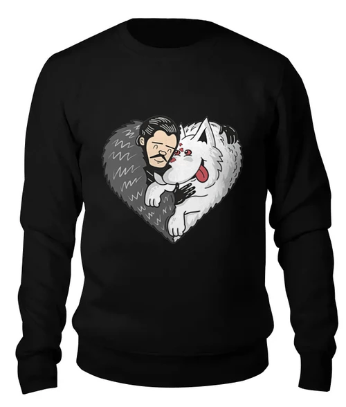 Заказать свитшот в Москве. Женский свитшот хлопковый John snow and a wolf named ghost от megashmot - готовые дизайны и нанесение принтов.