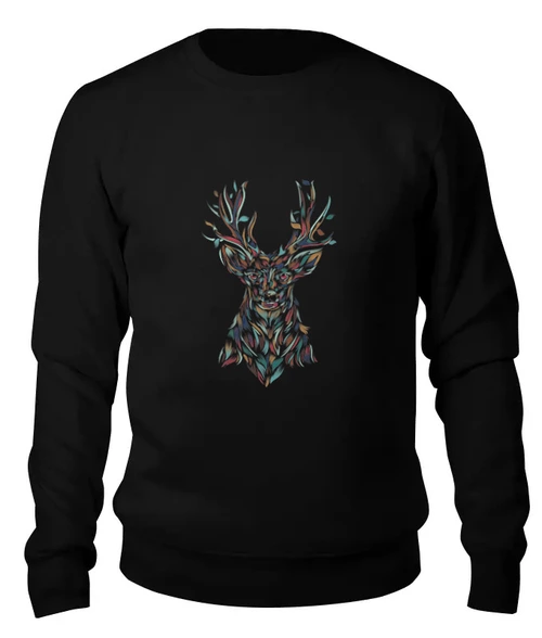 Заказать свитшот в Москве. Женский свитшот хлопковый Пёстрый олень от ISliM - готовые дизайны и нанесение принтов.
