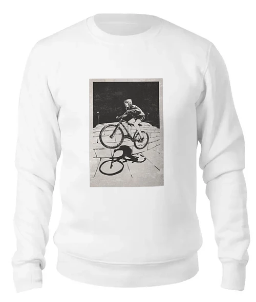Заказать свитшот в Москве. Женский свитшот хлопковый девушка на велосипеде от monster66 - готовые дизайны и нанесение принтов.