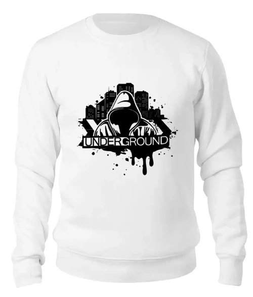 Заказать свитшот в Москве. Женский свитшот хлопковый UNDERGROUND от T-shirt print  - готовые дизайны и нанесение принтов.