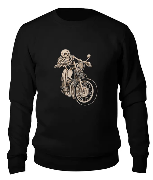 Заказать свитшот в Москве. Женский свитшот хлопковый Skeleton Biker от Leichenwagen - готовые дизайны и нанесение принтов.
