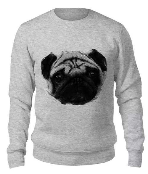 Заказать свитшот в Москве. Женский свитшот хлопковый Pug Fan Print от gulen - готовые дизайны и нанесение принтов.