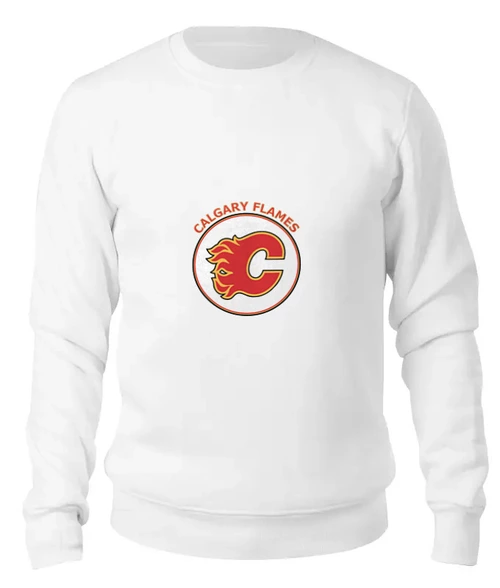 Заказать свитшот в Москве. Женский свитшот хлопковый Calgary Flames от kspsshop - готовые дизайны и нанесение принтов.