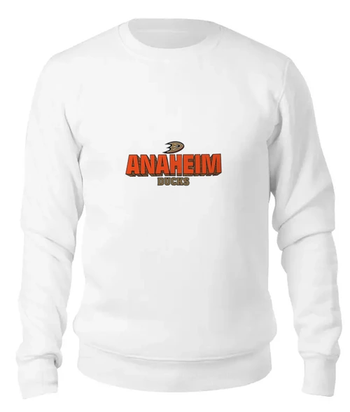 Заказать свитшот в Москве. Женский свитшот хлопковый Anaheim Ducks от kspsshop - готовые дизайны и нанесение принтов.