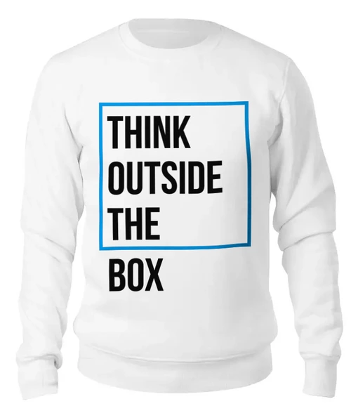 Заказать свитшот в Москве. Женский свитшот хлопковый Think outside the box от Startech.vc  - готовые дизайны и нанесение принтов.