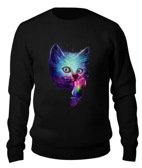 Заказать свитшот в Москве. Женский свитшот хлопковый Swag cat от Sergio Happy - готовые дизайны и нанесение принтов.