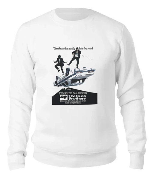 Заказать свитшот в Москве. Женский свитшот хлопковый The Blues Brothers от KinoArt - готовые дизайны и нанесение принтов.