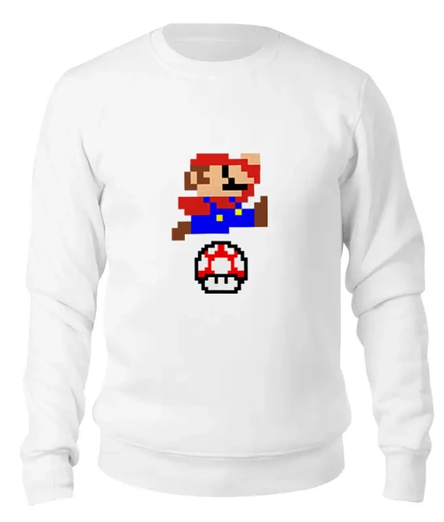 Заказать свитшот в Москве. Женский свитшот хлопковый Марио и гриб от originals - готовые дизайны и нанесение принтов.