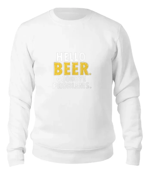 Заказать свитшот в Москве. Женский свитшот хлопковый Hello Beer от skynatural - готовые дизайны и нанесение принтов.
