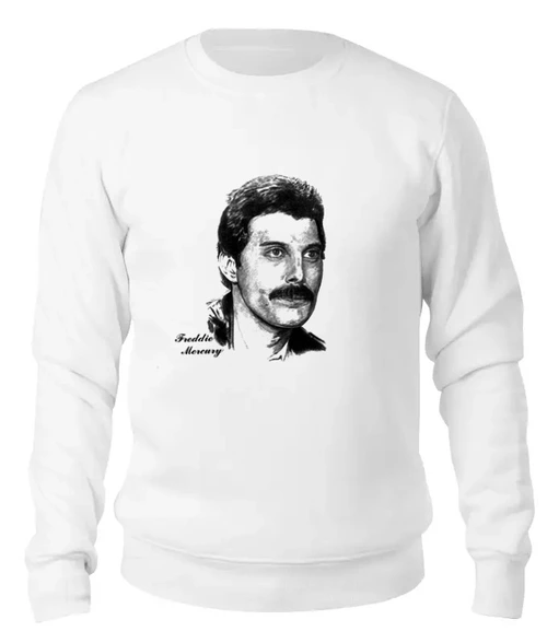 Заказать свитшот в Москве. Женский свитшот хлопковый Freddie Mercury - Queen от Leichenwagen - готовые дизайны и нанесение принтов.