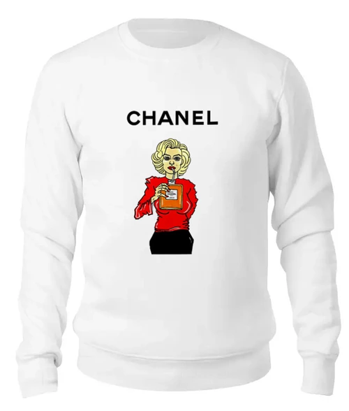 Заказать свитшот в Москве. Женский свитшот хлопковый Chanel от Leichenwagen - готовые дизайны и нанесение принтов.