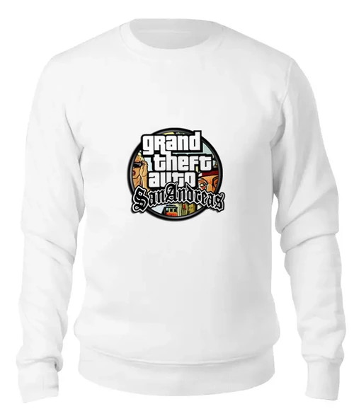 Заказать свитшот в Москве. Женский свитшот хлопковый San Andreas от Vinli.shop  - готовые дизайны и нанесение принтов.