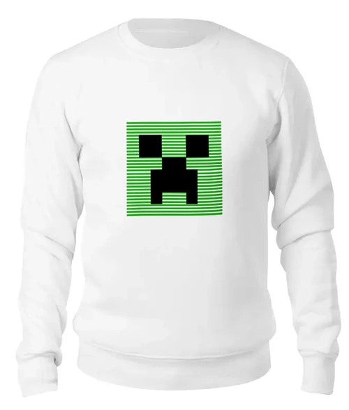 Заказать свитшот в Москве. Женский свитшот хлопковый Крипер (Minecraft) от trugift - готовые дизайны и нанесение принтов.