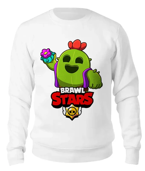 Заказать свитшот в Москве. Женский свитшот хлопковый BRAWL STARS SPIKE от geekbox - готовые дизайны и нанесение принтов.