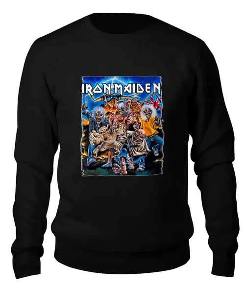 Заказать свитшот в Москве. Женский свитшот хлопковый Iron Maiden Band от Leichenwagen - готовые дизайны и нанесение принтов.