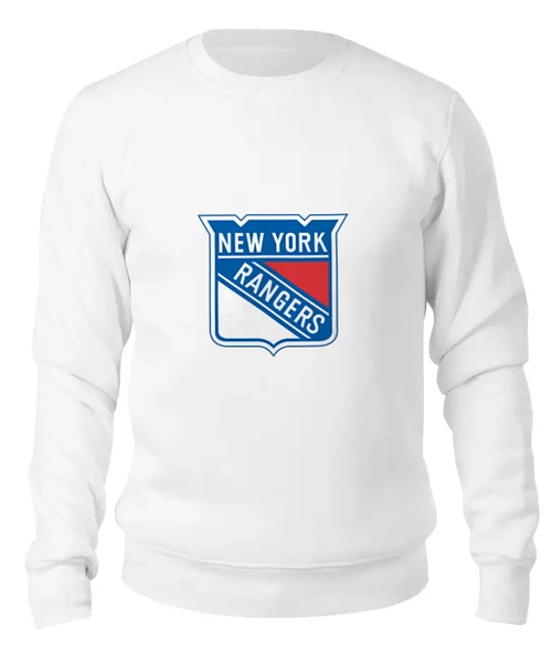 Заказать свитшот в Москве. Женский свитшот хлопковый New York Rangers от BURNSHIRTS - готовые дизайны и нанесение принтов.