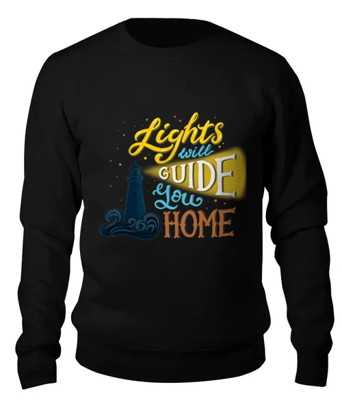 Заказать свитшот в Москве. Женский свитшот хлопковый Lights will guide you home от Алена Суманеева - готовые дизайны и нанесение принтов.