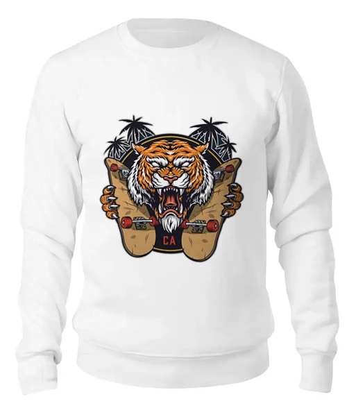 Заказать свитшот в Москве. Женский свитшот хлопковый Тигр крутой от Franka  - готовые дизайны и нанесение принтов.