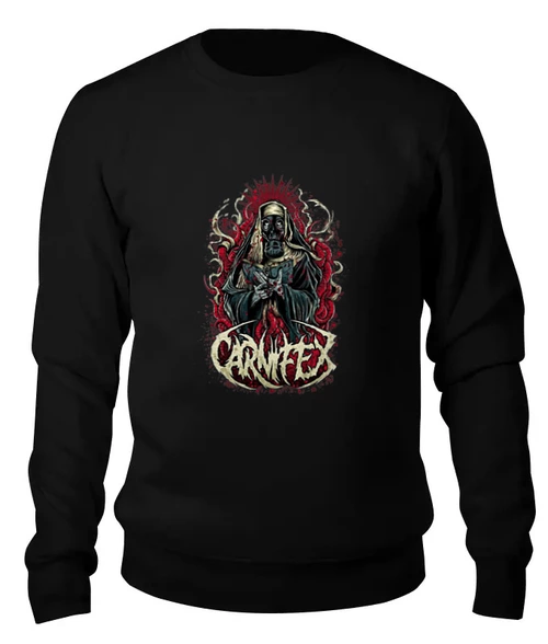 Заказать свитшот в Москве. Женский свитшот хлопковый Carnifex band от Leichenwagen - готовые дизайны и нанесение принтов.