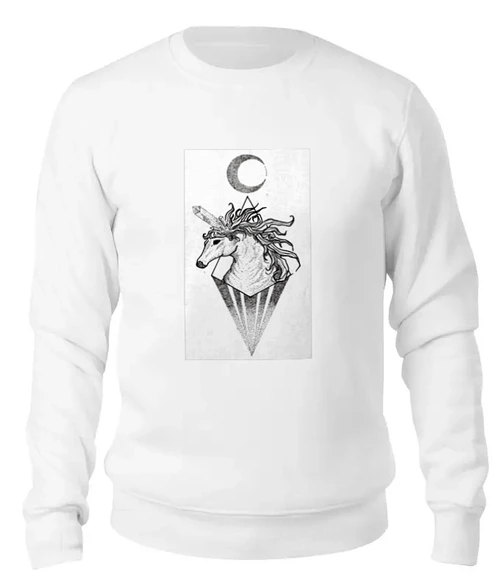 Заказать свитшот в Москве. Женский свитшот хлопковый единорог (unicorn) от mariedamn - готовые дизайны и нанесение принтов.