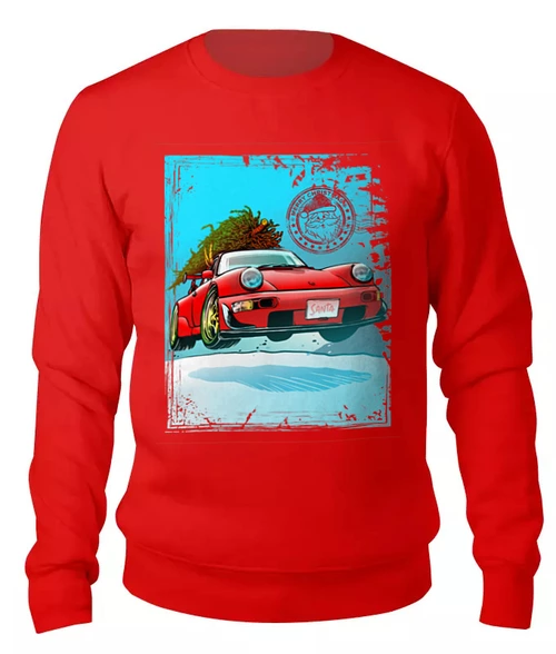 Заказать свитшот в Москве. Женский свитшот хлопковый Christmas Car от balden - готовые дизайны и нанесение принтов.