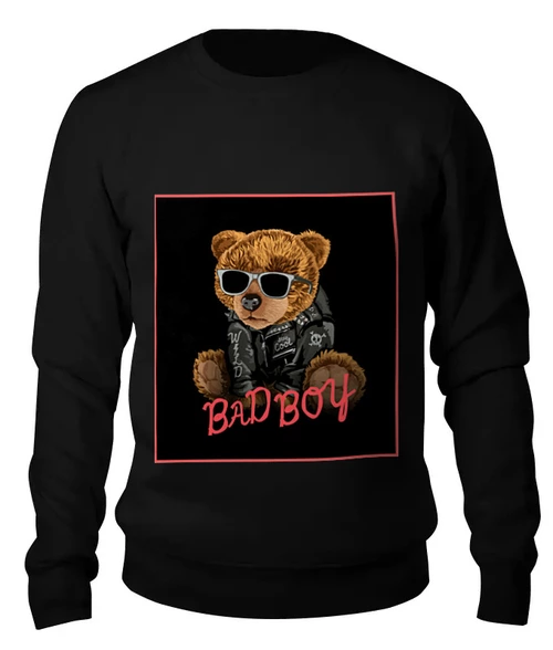 Заказать свитшот в Москве. Женский свитшот хлопковый bad boy_bear от chebotaevbaks@gmail.com - готовые дизайны и нанесение принтов.