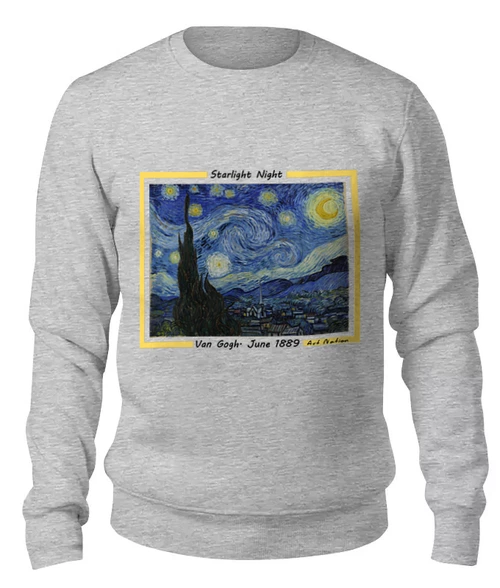 Заказать свитшот в Москве. Женский свитшот хлопковый Van Gogh от art.nation@bk.ru - готовые дизайны и нанесение принтов.