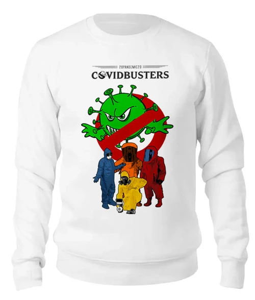 Заказать свитшот в Москве. Женский свитшот хлопковый Covidbusters от Рустам Юсупов - готовые дизайны и нанесение принтов.