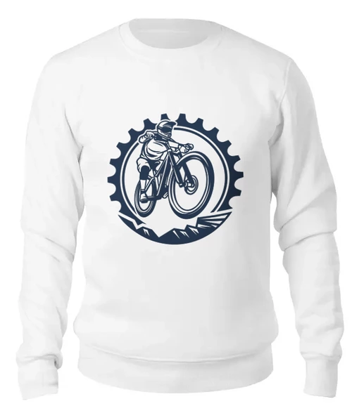 Заказать свитшот в Москве. Женский свитшот хлопковый Велосипедист  от T-shirt print  - готовые дизайны и нанесение принтов.