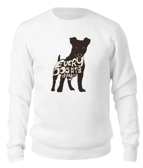 Заказать свитшот в Москве. Женский свитшот хлопковый Happy dog от frau - готовые дизайны и нанесение принтов.