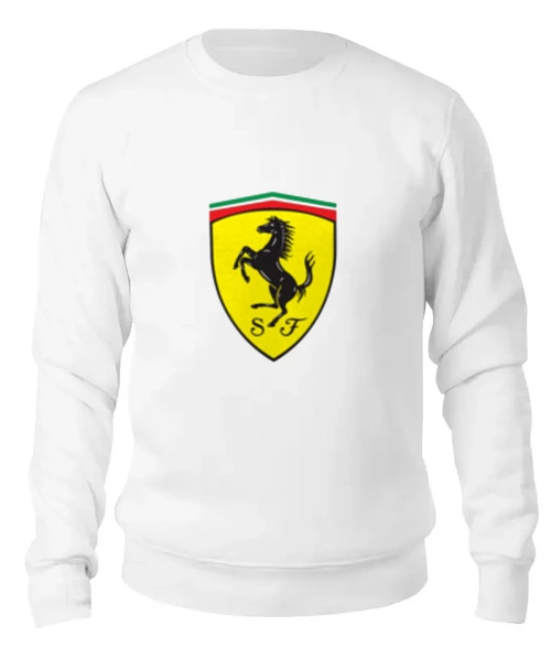 Заказать свитшот в Москве. Женский свитшот хлопковый Ferrari  от DESIGNER   - готовые дизайны и нанесение принтов.