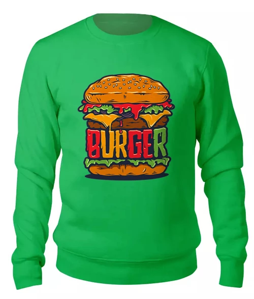 Заказать свитшот в Москве. Женский свитшот хлопковый BURGER от balden - готовые дизайны и нанесение принтов.