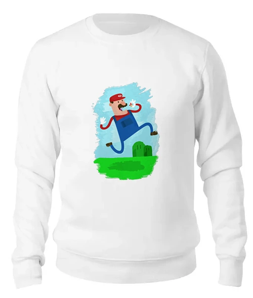 Заказать свитшот в Москве. Женский свитшот хлопковый Марио (Mario) от coolmag - готовые дизайны и нанесение принтов.