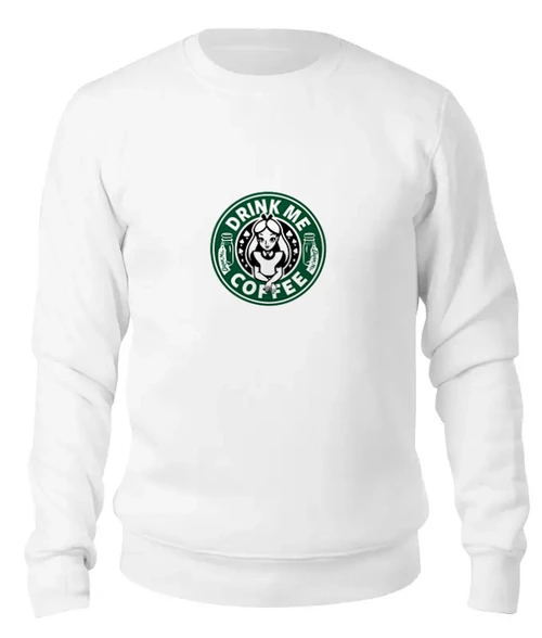 Заказать свитшот в Москве. Женский свитшот хлопковый Drink me Coffee (Налей мне Кофе) от coolmag - готовые дизайны и нанесение принтов.