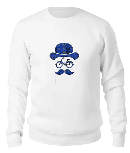 Заказать свитшот в Москве. Женский свитшот хлопковый Влюбленный велосипедист от Pinky-Winky - готовые дизайны и нанесение принтов.