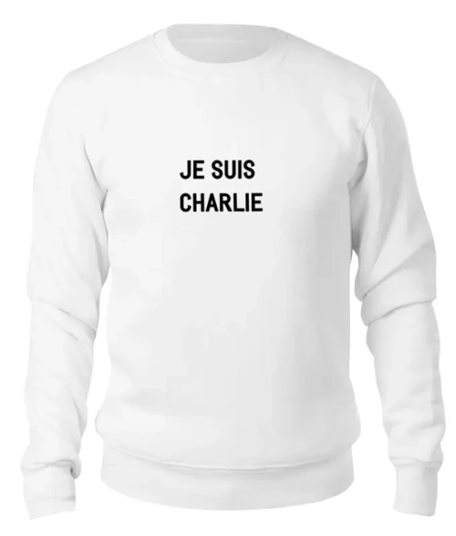 Заказать свитшот в Москве. Женский свитшот хлопковый JE SUIS CHARLIE от scienepor - готовые дизайны и нанесение принтов.