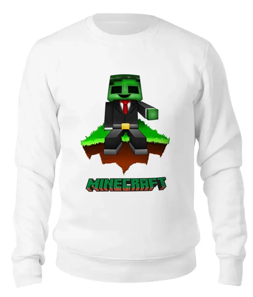 Заказать свитшот в Москве. Женский свитшот хлопковый Minecraft     от T-shirt print  - готовые дизайны и нанесение принтов.