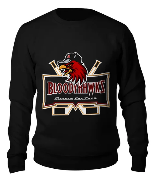 Заказать свитшот в Москве. Женский свитшот хлопковый BloodyHawks от Рустам Юсупов - готовые дизайны и нанесение принтов.