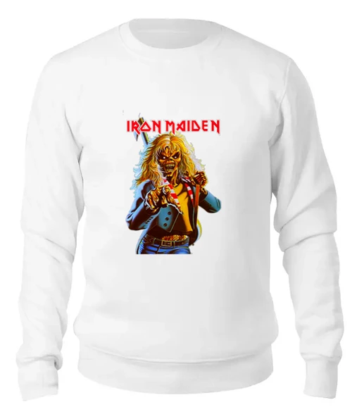 Заказать свитшот в Москве. Женский свитшот хлопковый Iron Maiden Band от Leichenwagen - готовые дизайны и нанесение принтов.