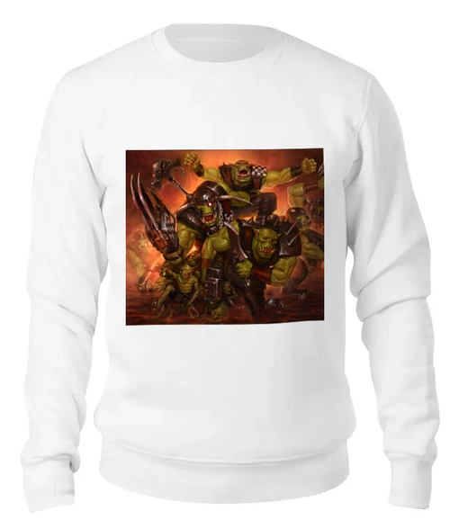 Заказать свитшот в Москве. Женский свитшот хлопковый Орки (Warhammer 40k) от GeekFox  - готовые дизайны и нанесение принтов.