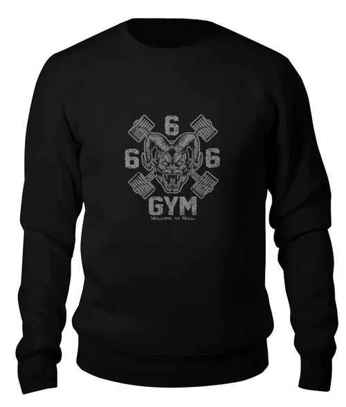 Заказать свитшот в Москве. Женский свитшот хлопковый 666 GYM от Leichenwagen - готовые дизайны и нанесение принтов.