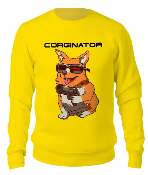Заказать свитшот в Москве. Женский свитшот хлопковый Corginator   от T-shirt print  - готовые дизайны и нанесение принтов.