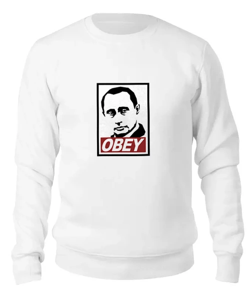 Заказать свитшот в Москве. Женский свитшот хлопковый Путин OBEY от printik - готовые дизайны и нанесение принтов.