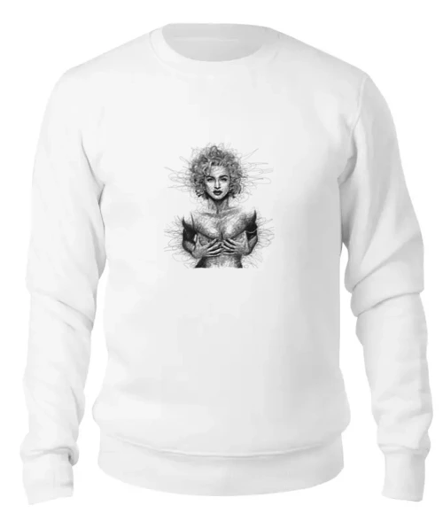 Заказать свитшот в Москве. Женский свитшот хлопковый Madonna от Leichenwagen - готовые дизайны и нанесение принтов.