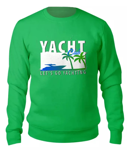 Заказать свитшот в Москве. Женский свитшот хлопковый YACHT club от balden - готовые дизайны и нанесение принтов.