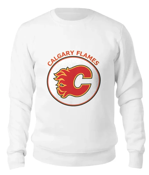 Заказать свитшот в Москве. Женский свитшот хлопковый Calgary Flames от kspsshop - готовые дизайны и нанесение принтов.