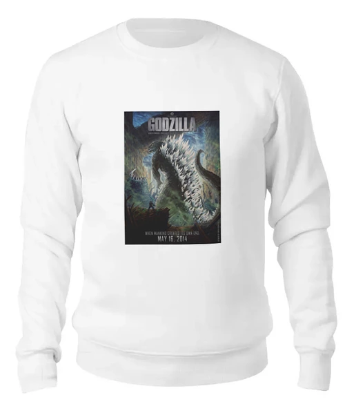 Заказать свитшот в Москве. Женский свитшот хлопковый Godzilla / Годзилла от KinoArt - готовые дизайны и нанесение принтов.