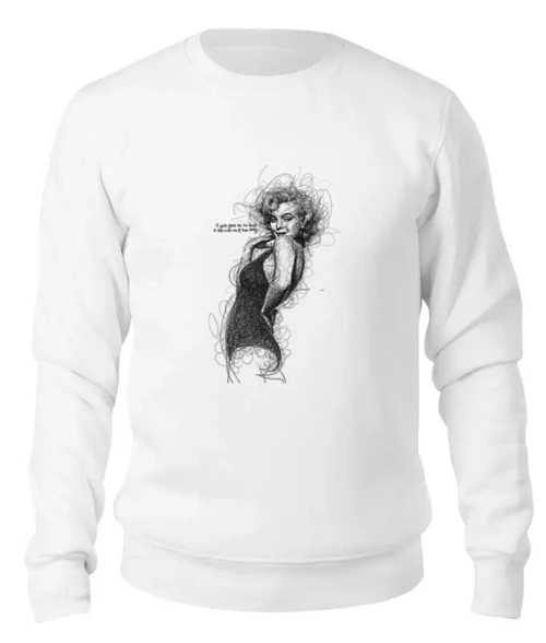 Заказать свитшот в Москве. Женский свитшот хлопковый Marilyn Monroe от Leichenwagen - готовые дизайны и нанесение принтов.